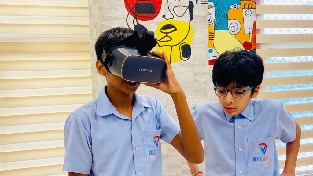 Indian boys watching VR