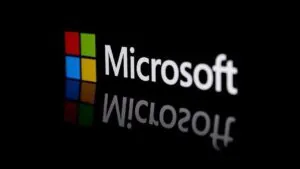 microsoft logo with dark background