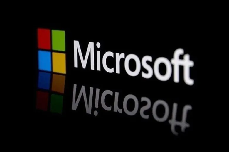 microsoft logo with dark background